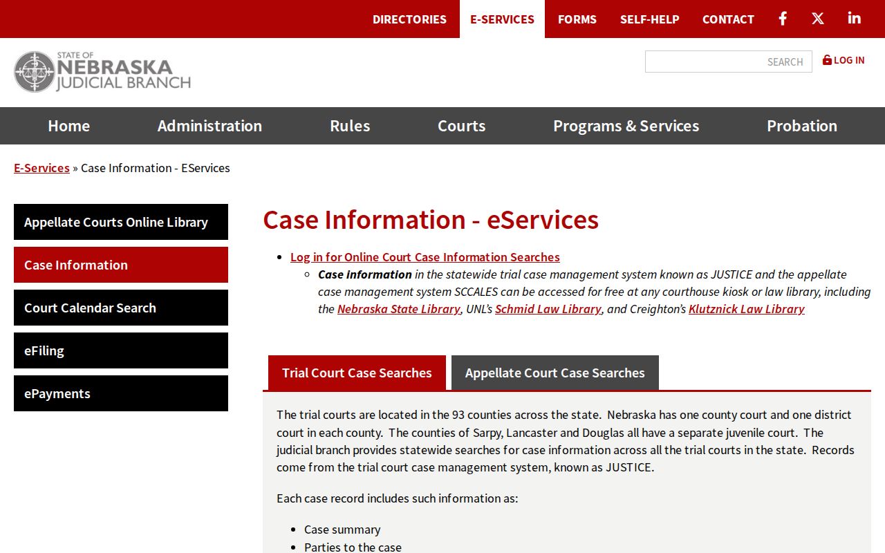 Sioux County court record and booking disposition search context